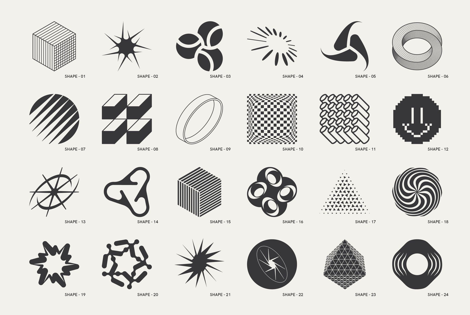 120 Abstract Geometric Shapes - Part 1