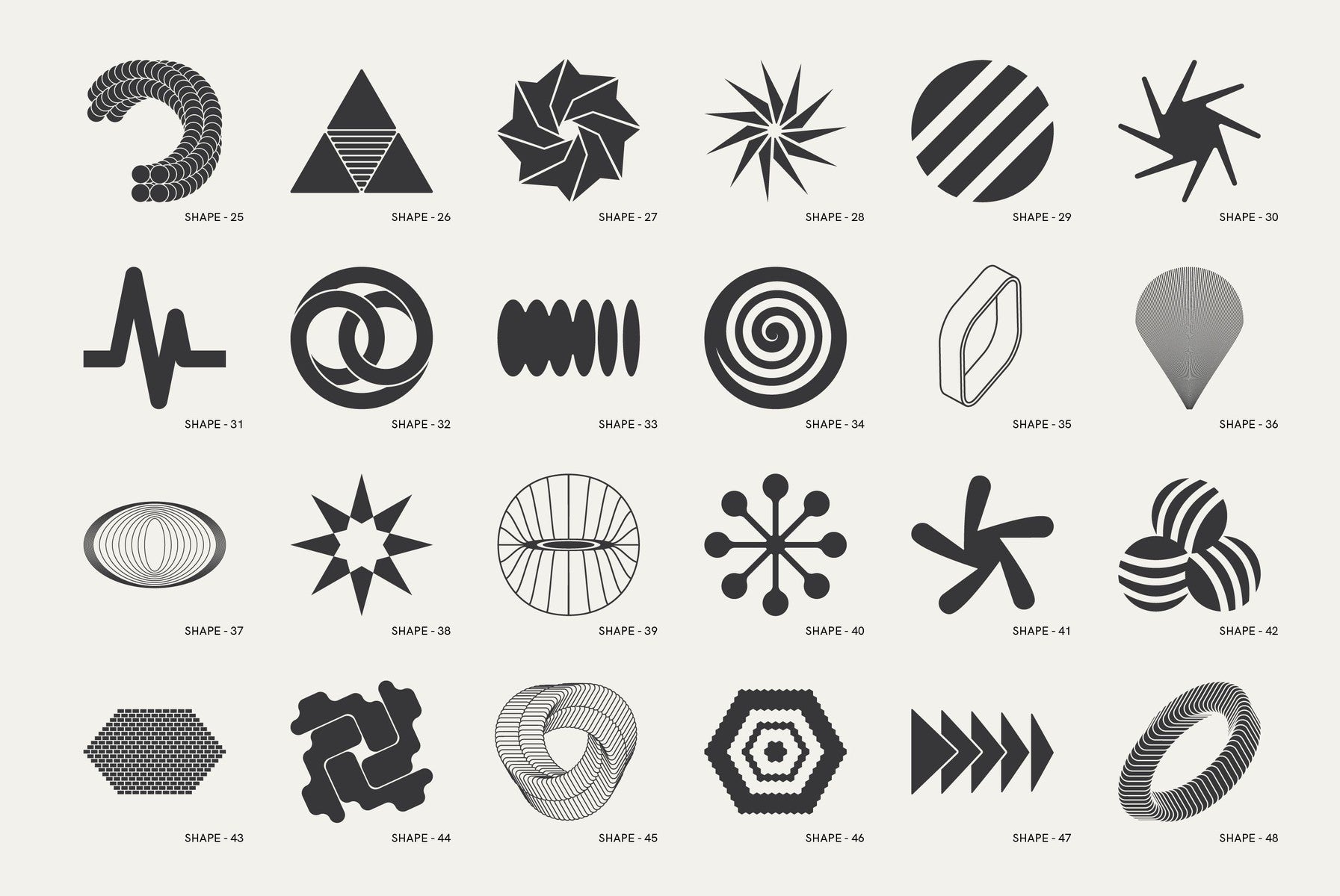 120 Abstract Geometric Shapes - Part 1