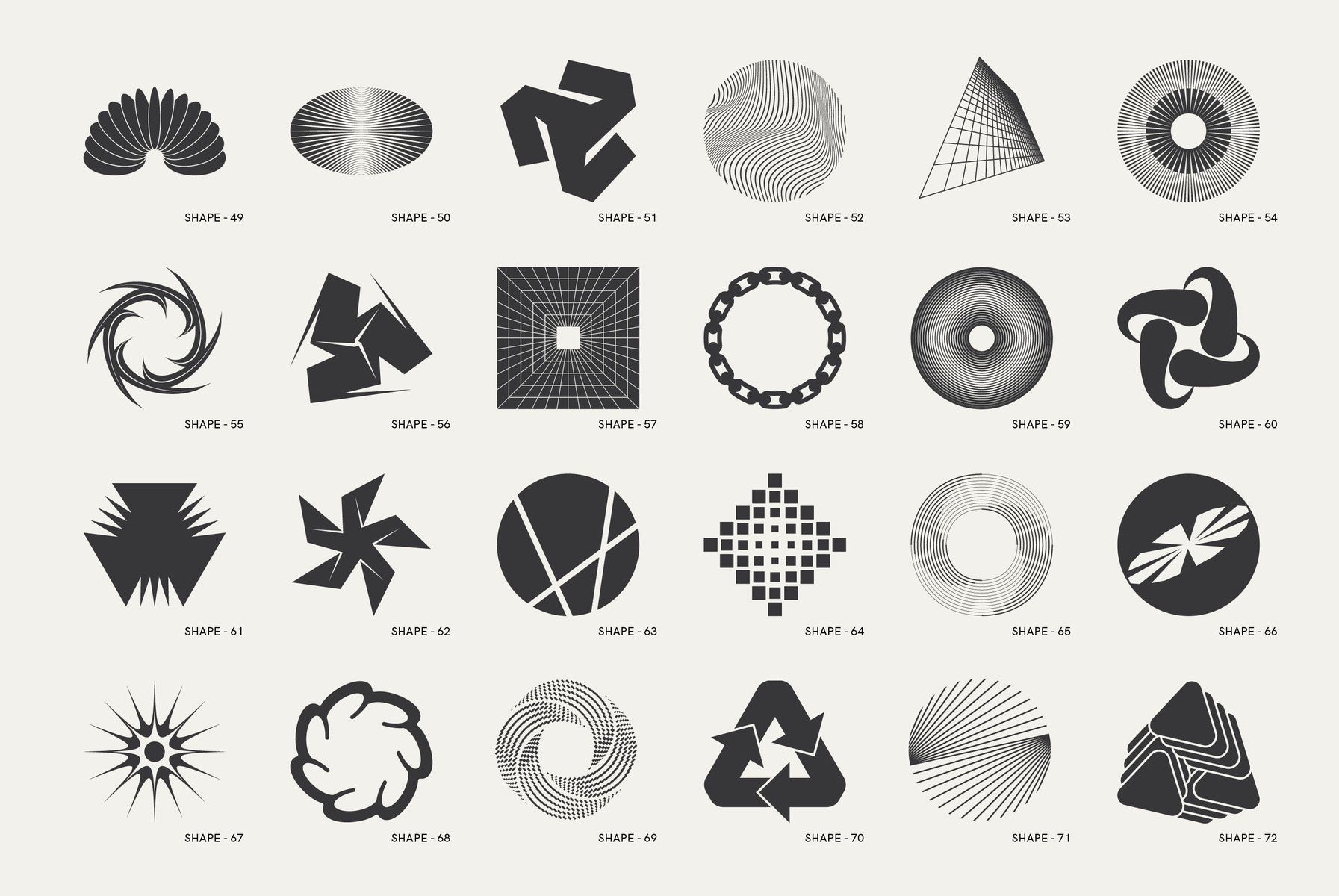 120 Abstract Geometric Shapes - Part 1