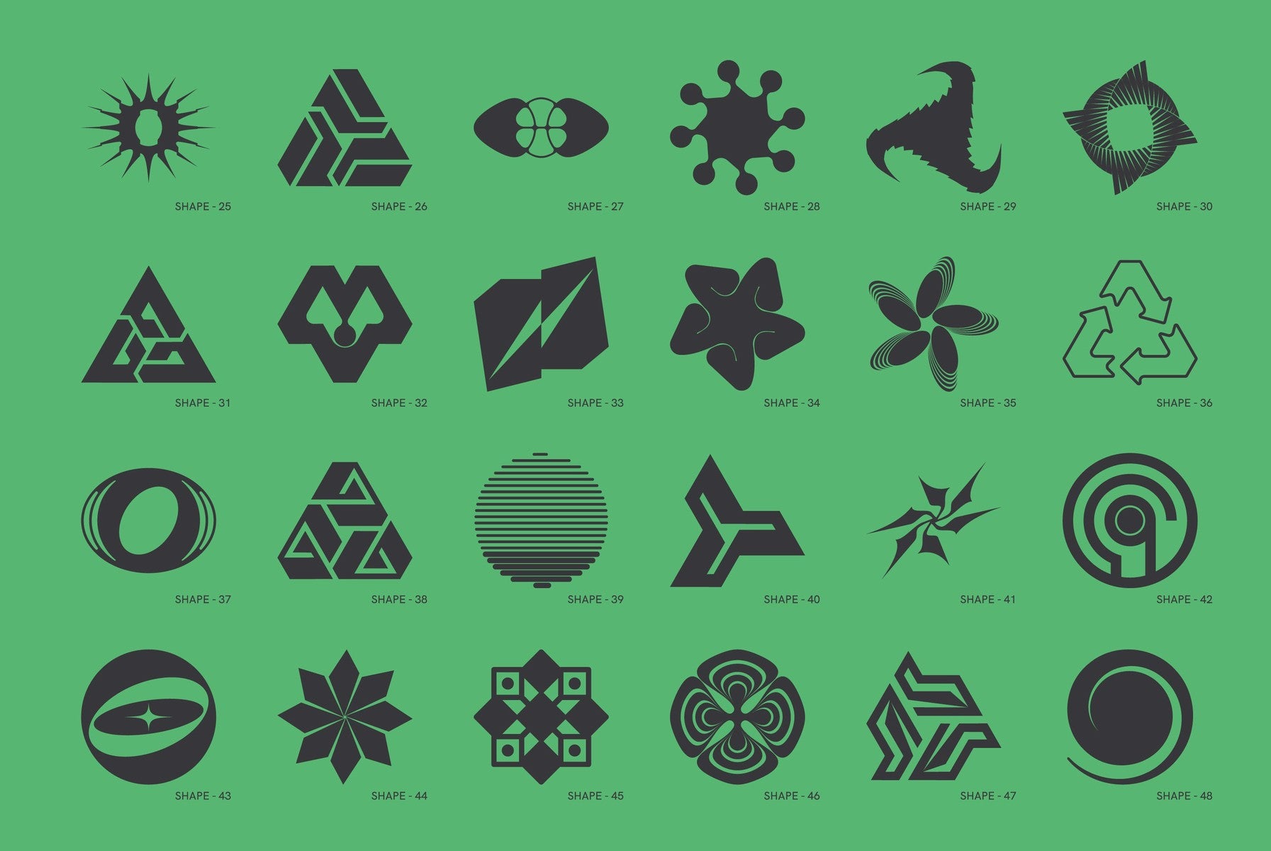 120 Abstract Geometric Shapes - Part 4