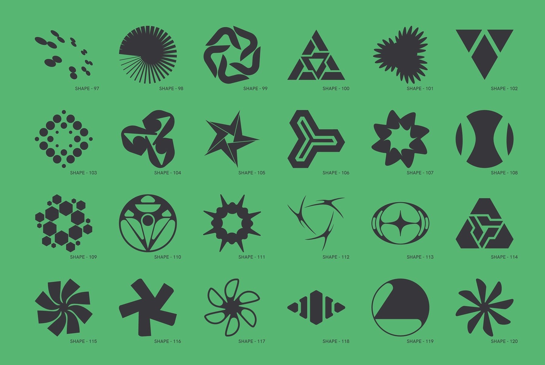 120 Abstract Geometric Shapes - Part 4