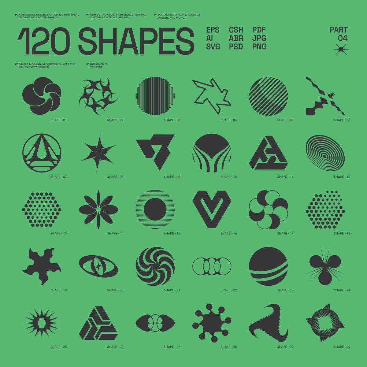120 Abstract Geometric Shapes - Part 4