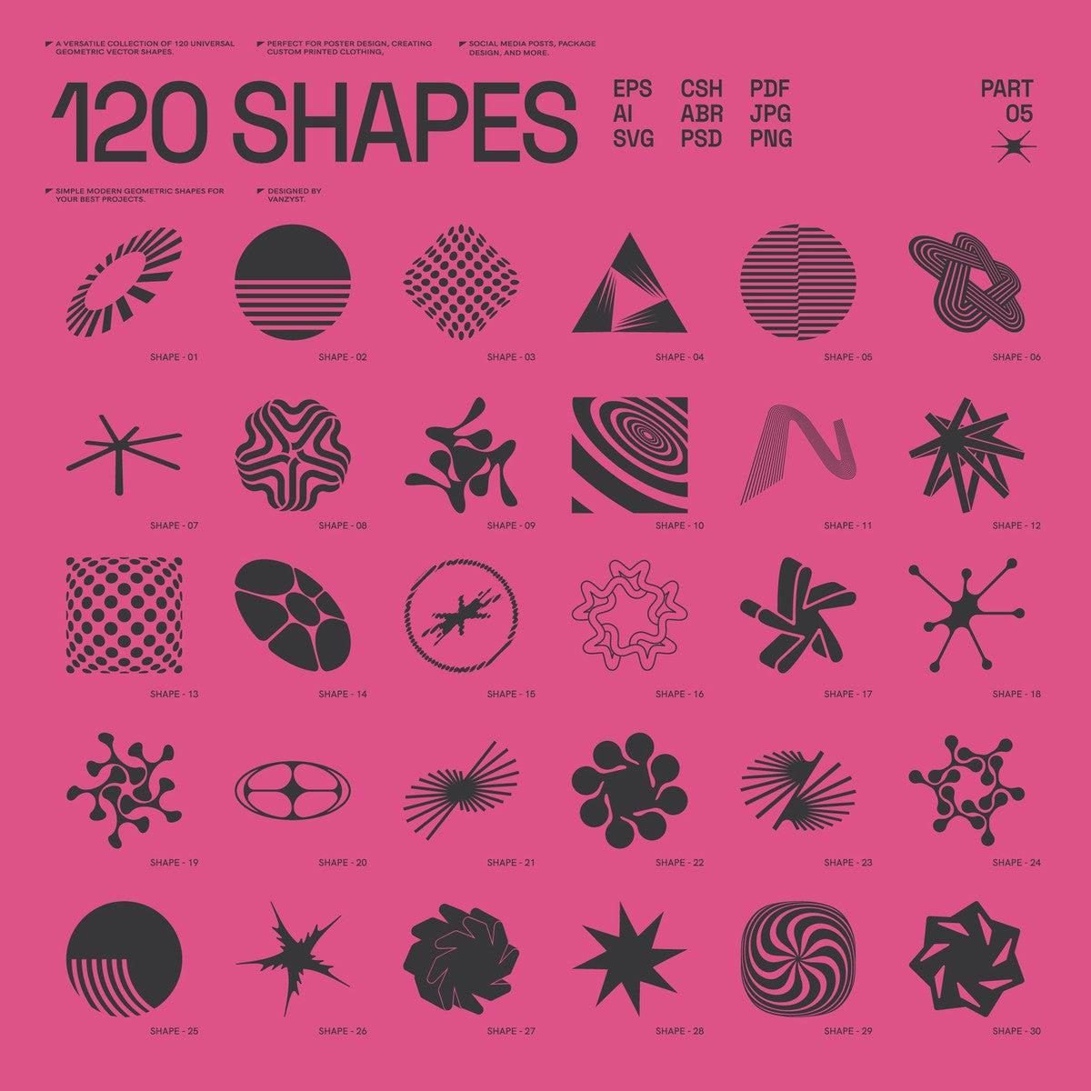 120 Abstract Geometric Shapes - Part 5
