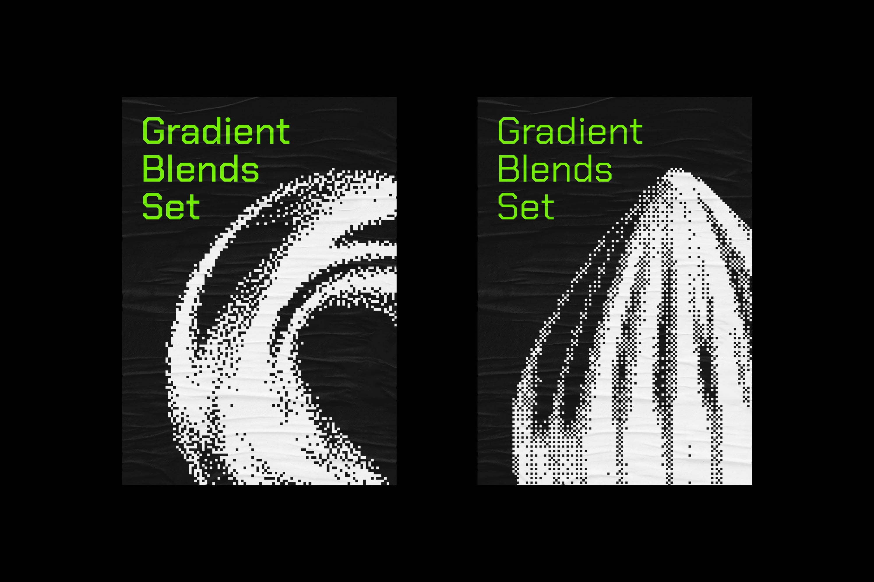 144 Dithering Bitmap Vector Shapes Collection