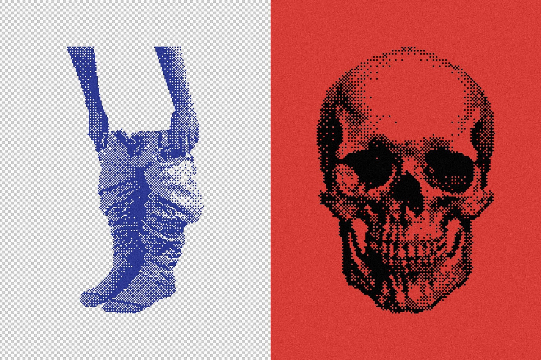144 Dithering Bitmap Vector Shapes