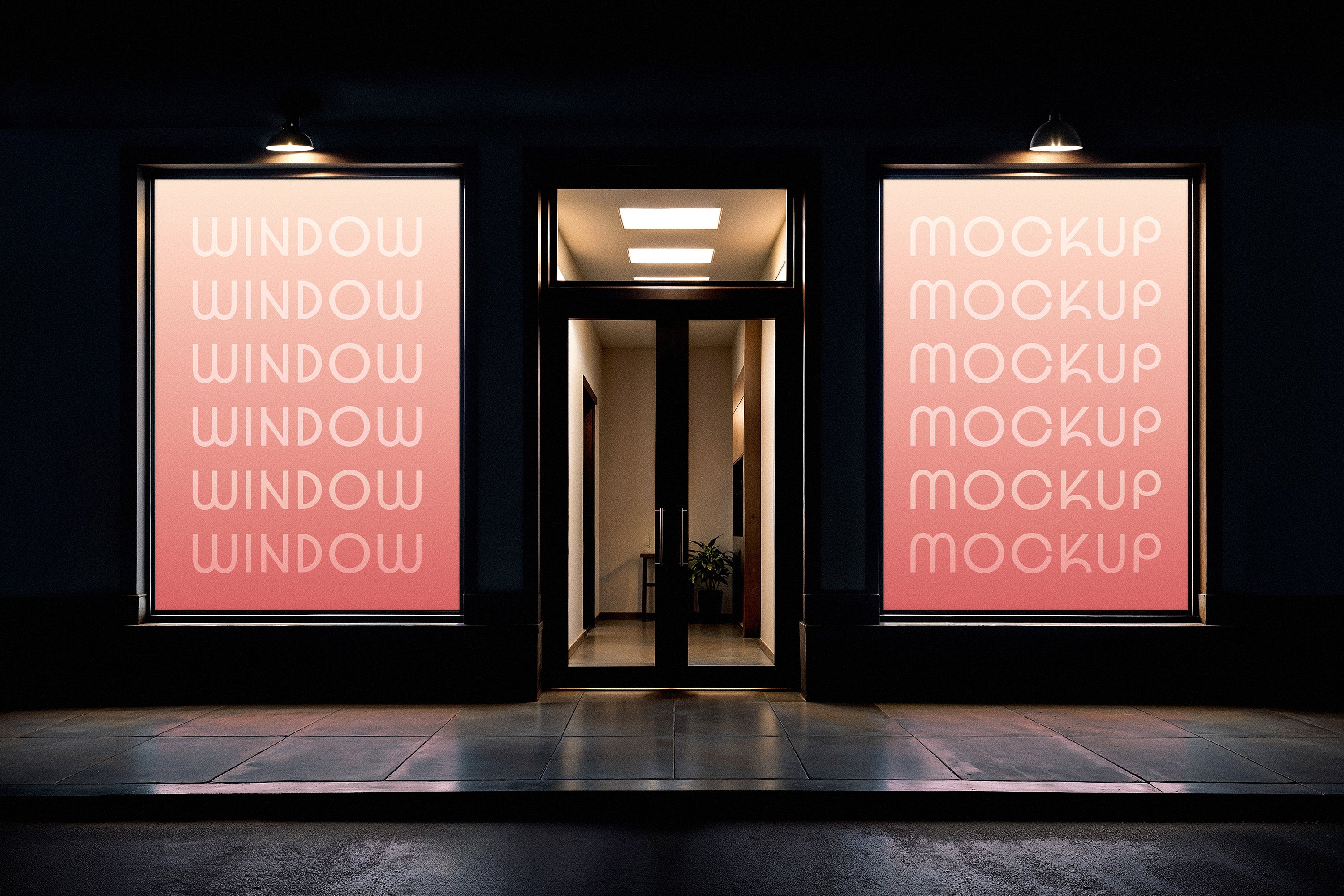 2 Outdoor Window Posters Mockup