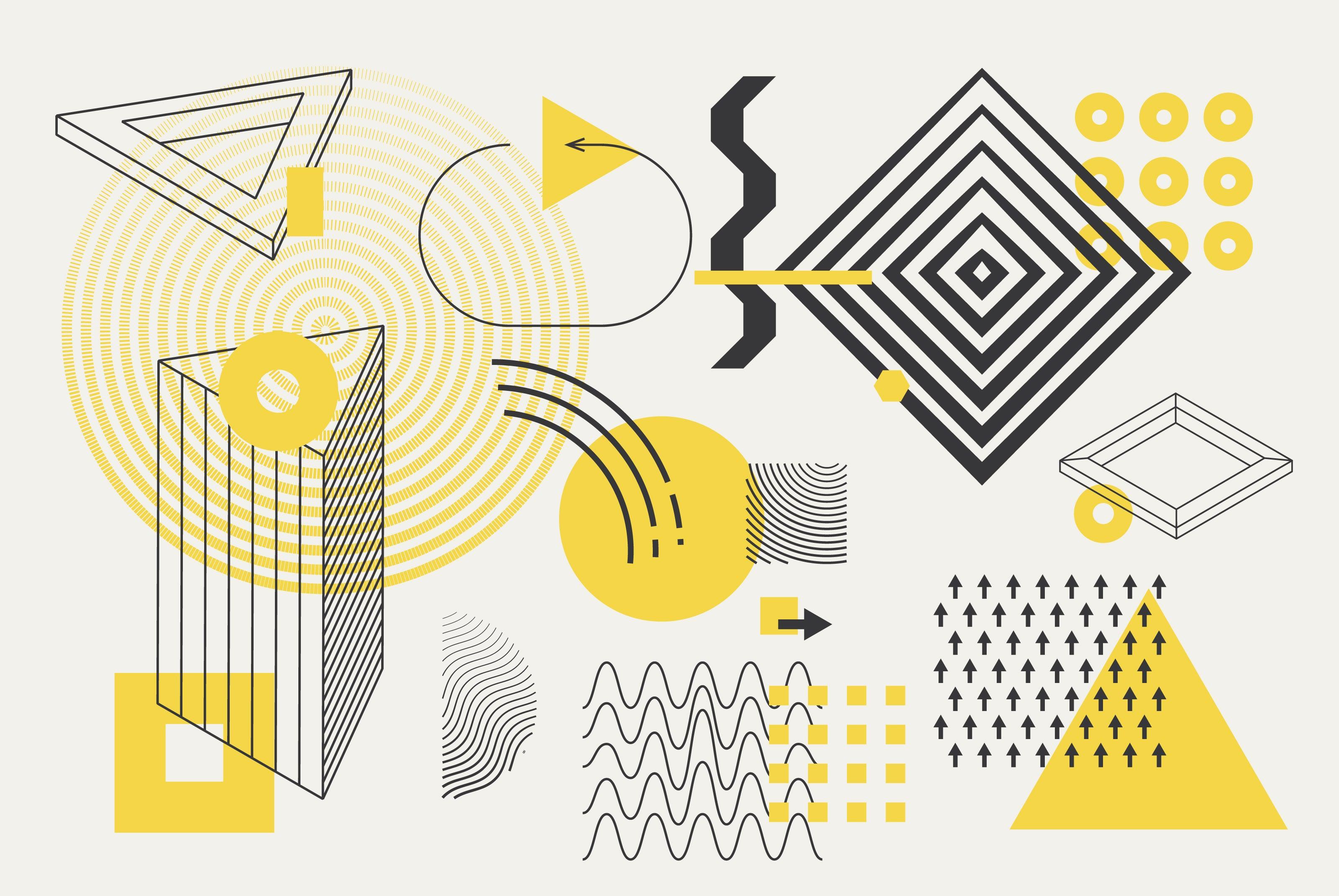 206 Vector Shapes & Posters Set