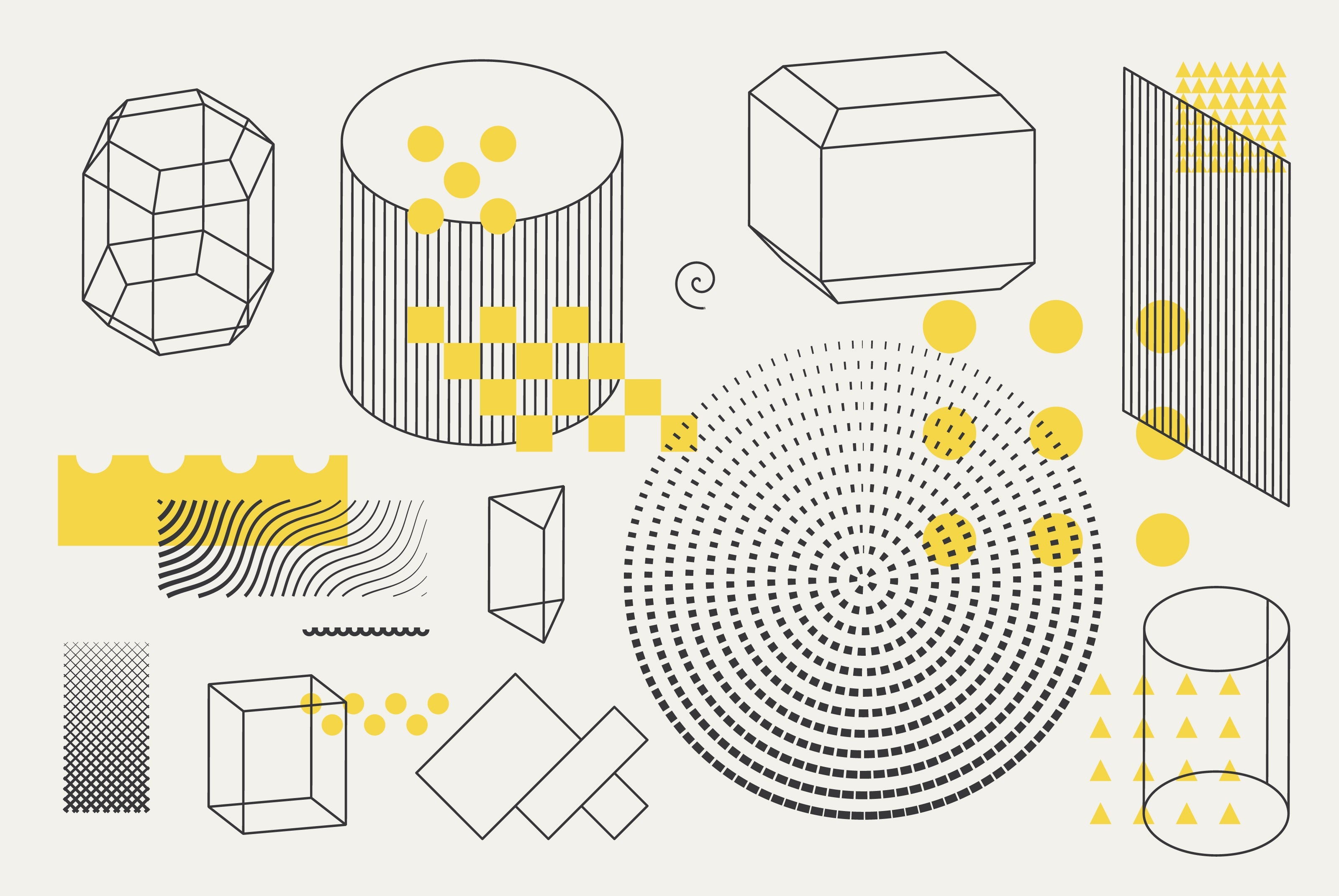 206 Vector Shapes & Posters Set