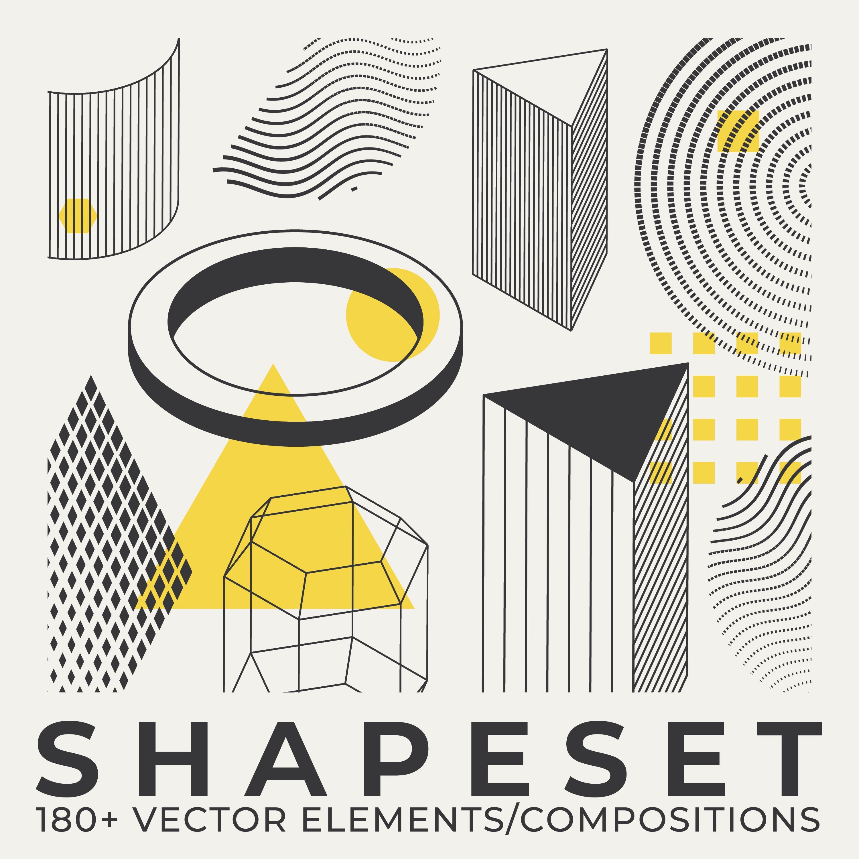 206 Vector Shapes & Posters Set