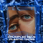 21 Crumpled Blue Plastic Tapes