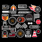 26 Car Racing Badges & Stickers