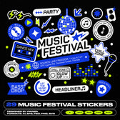 29 Music Festival Stickers & Elements