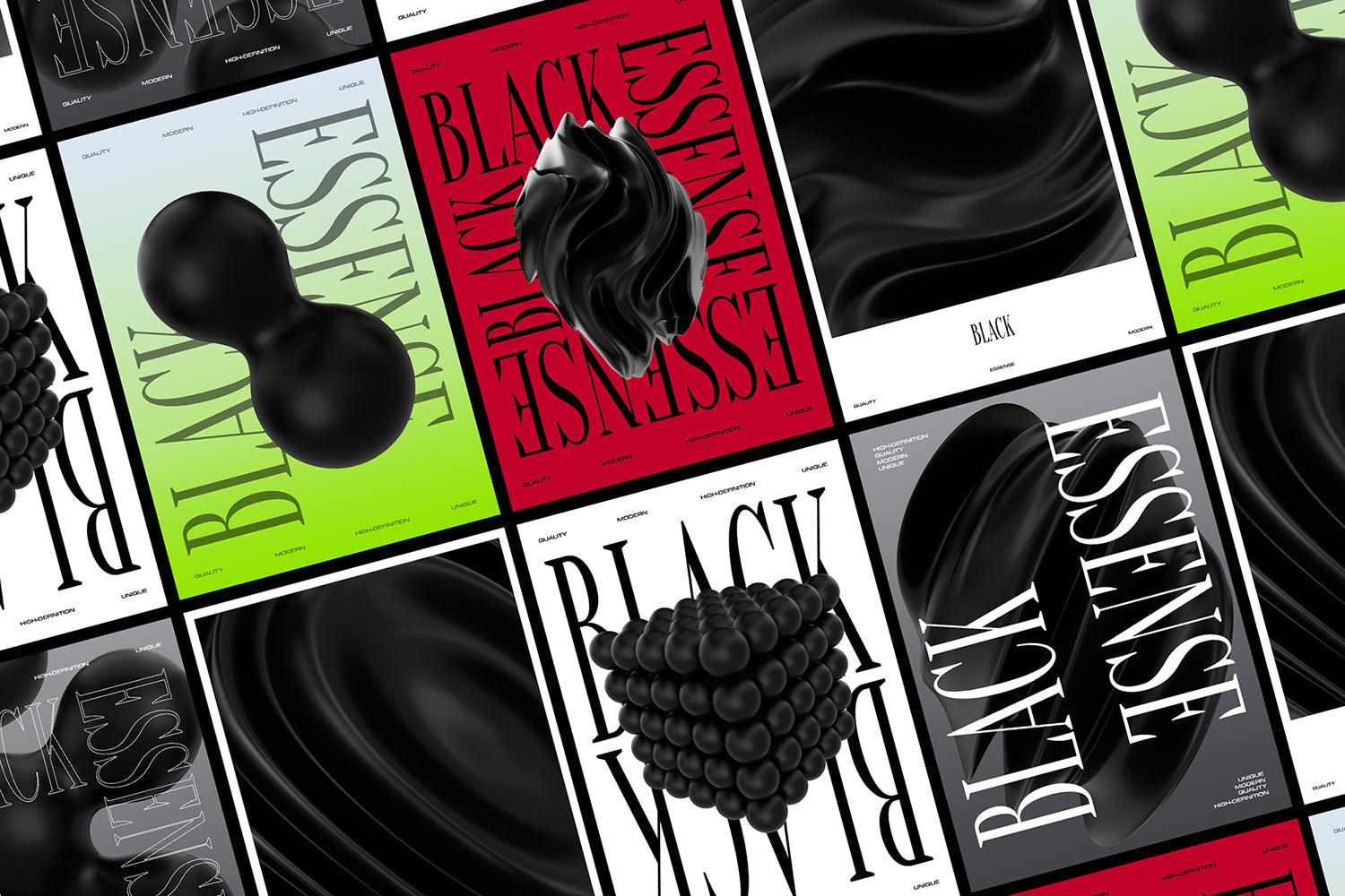 3D Black Shapes
