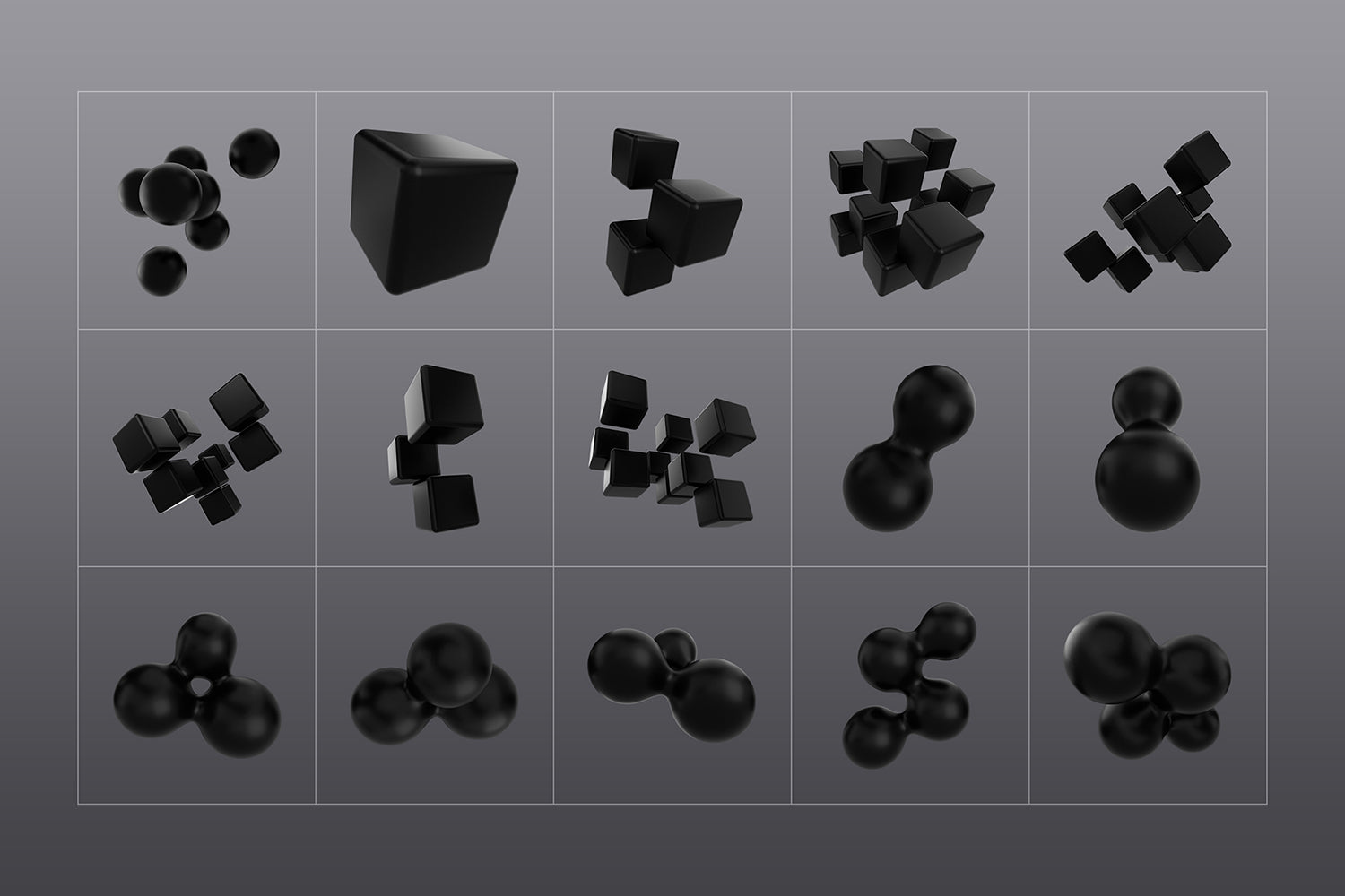 3D Black Shapes