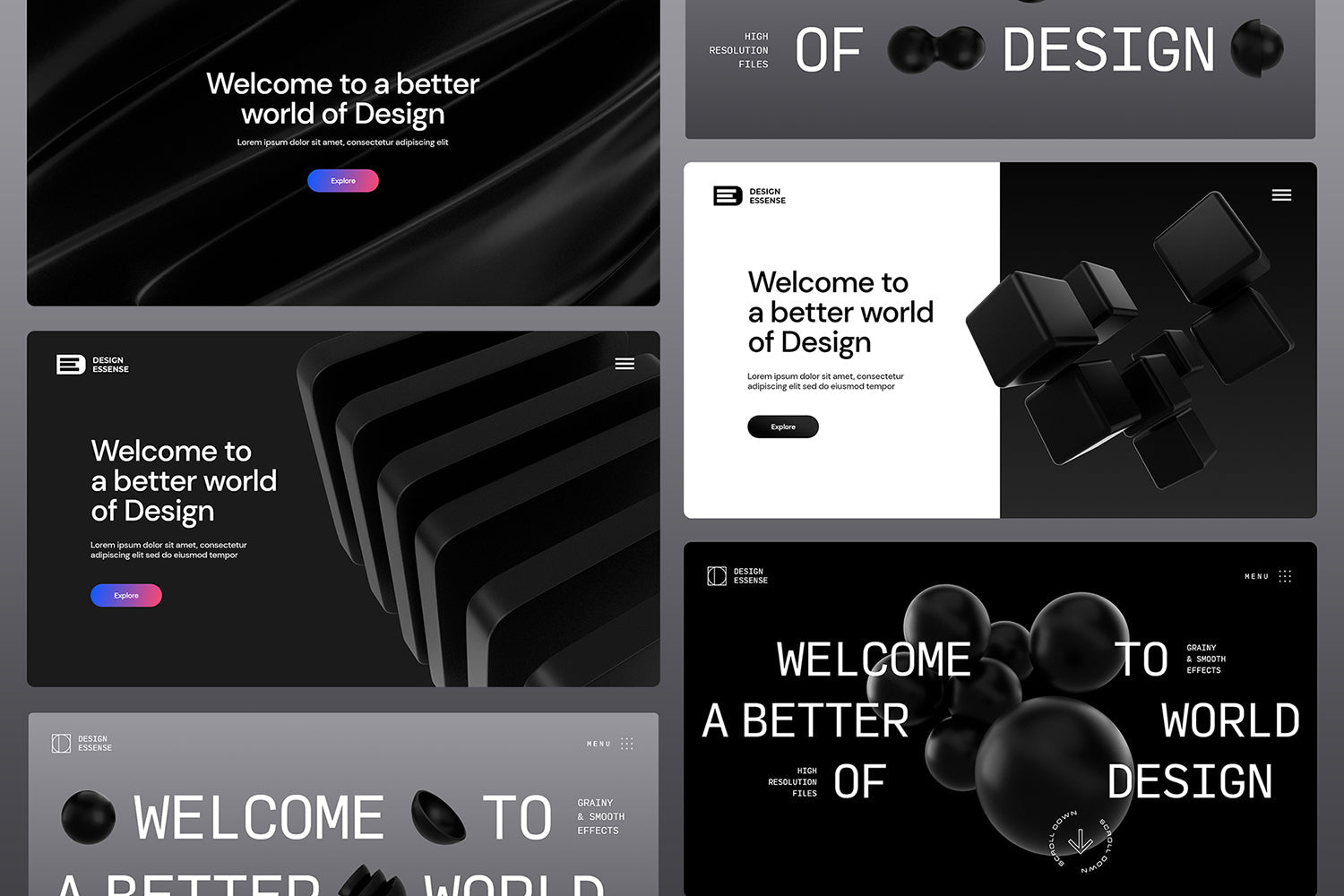 3D Black Shapes