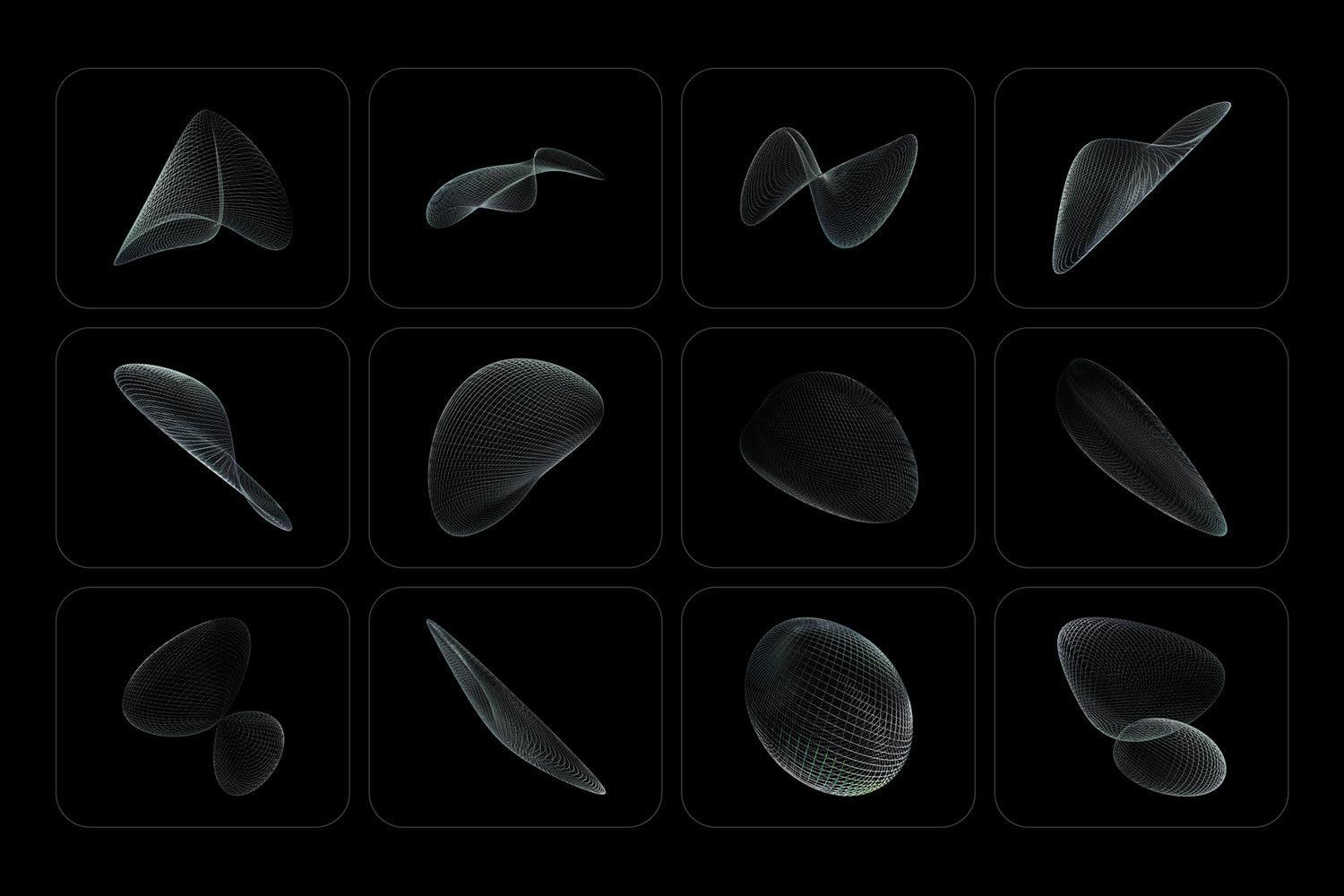 3D Chrome Wireframes