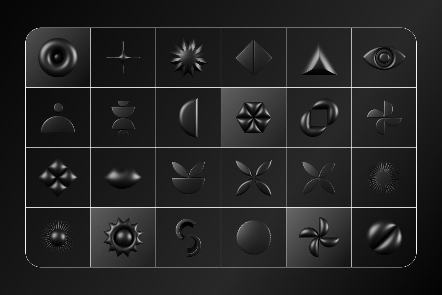 3D Dark Geometric Shapes