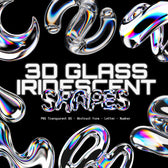 3D Glass Iridescent Shapes Pack