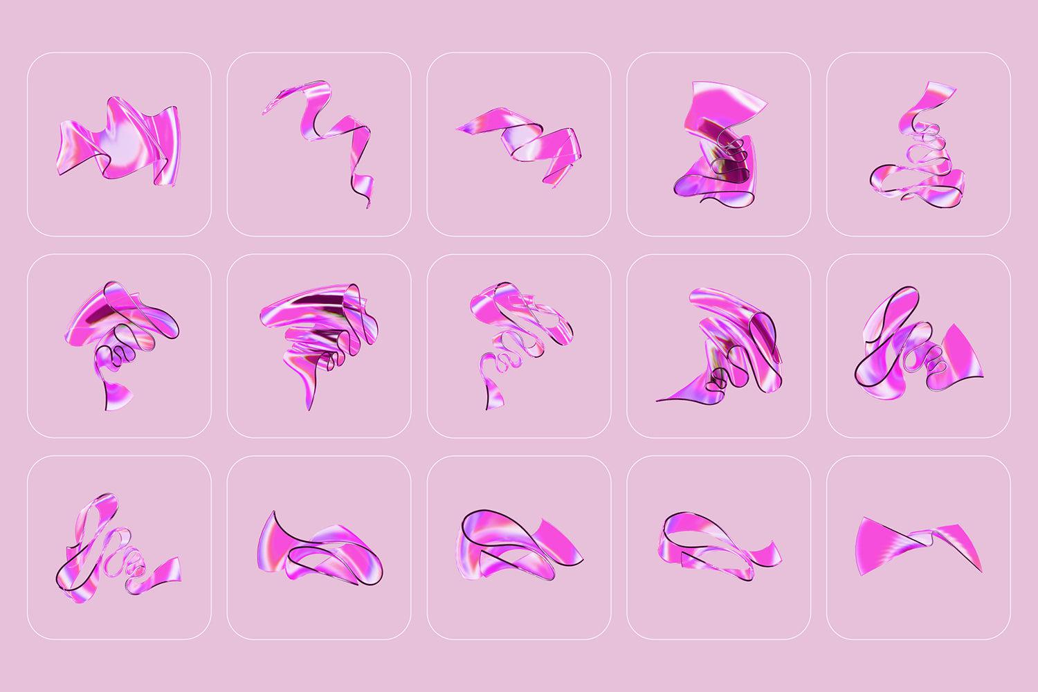 3D Ribbon Glass Collection