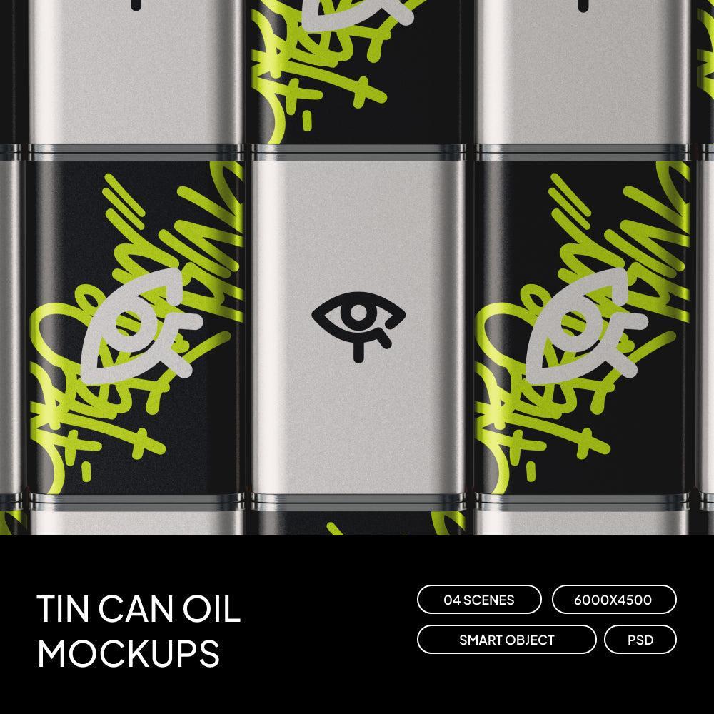 3L Tin Can Oil Mockups