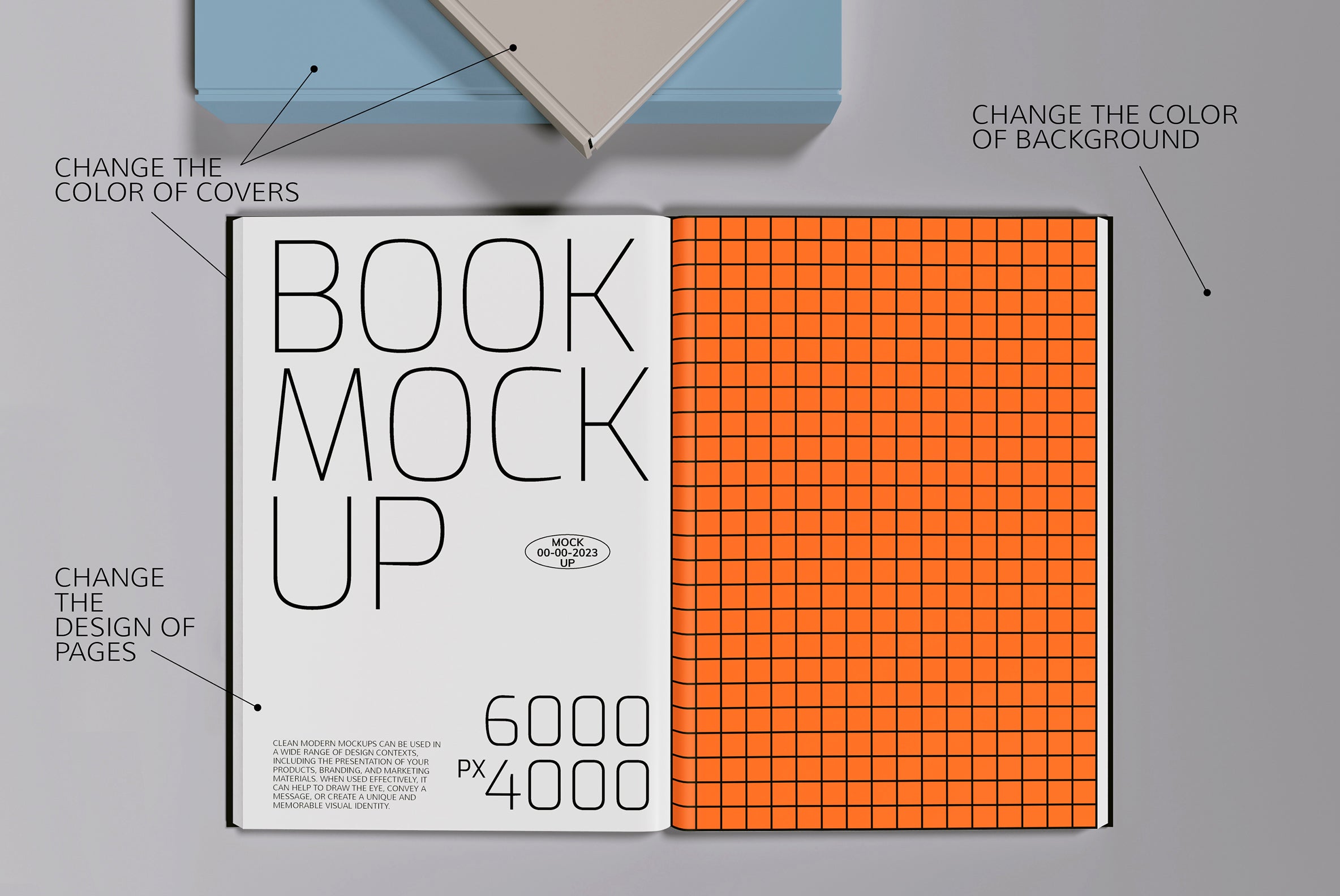 4 Book Mockups Set