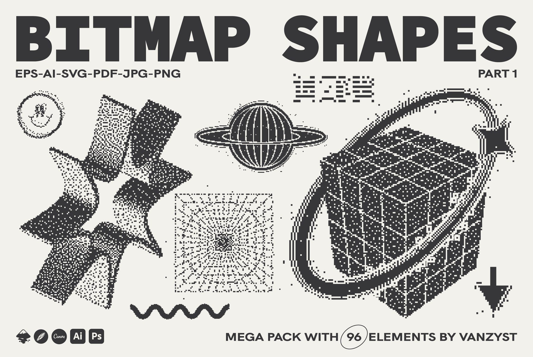96 Bitmap Vector Shapes - Part 1
