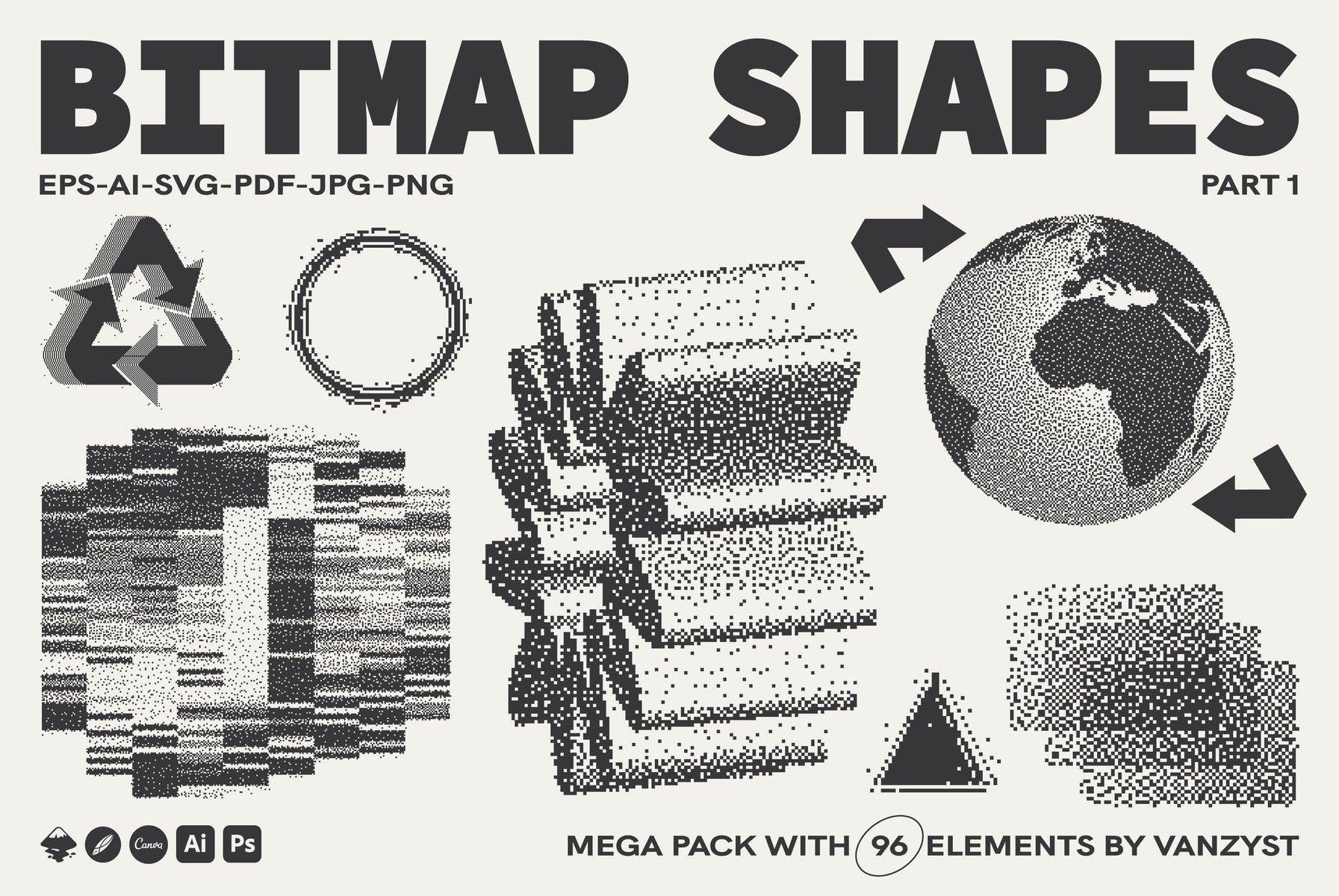 96 Bitmap Vector Shapes - Part 1