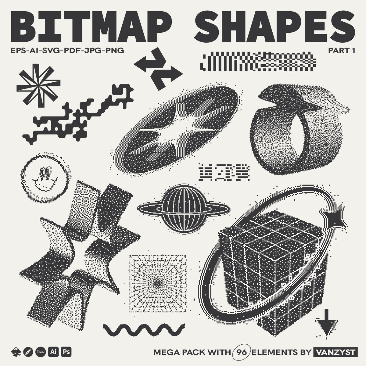 96 Bitmap Vector Shapes - Part 1