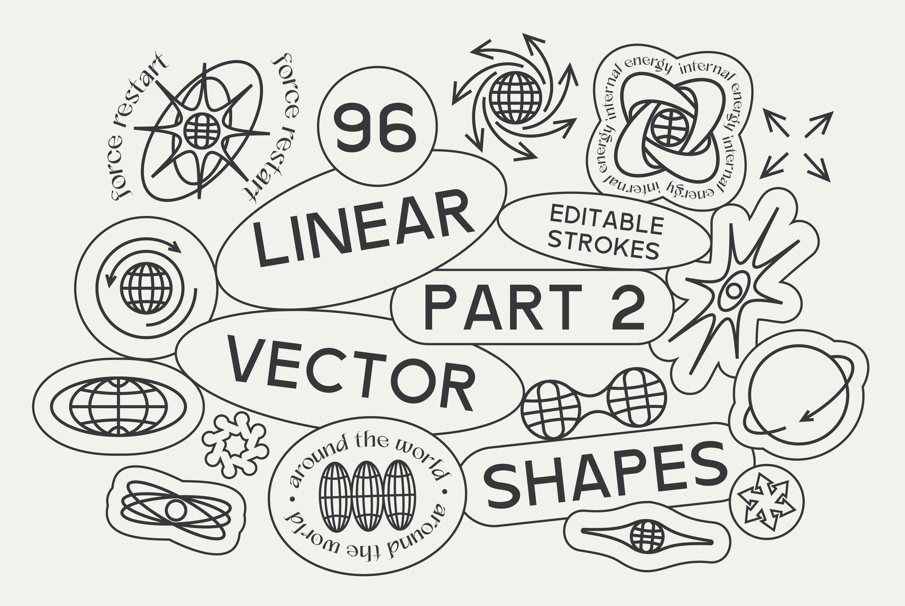 96 Linear Vector Shapes - Part 2