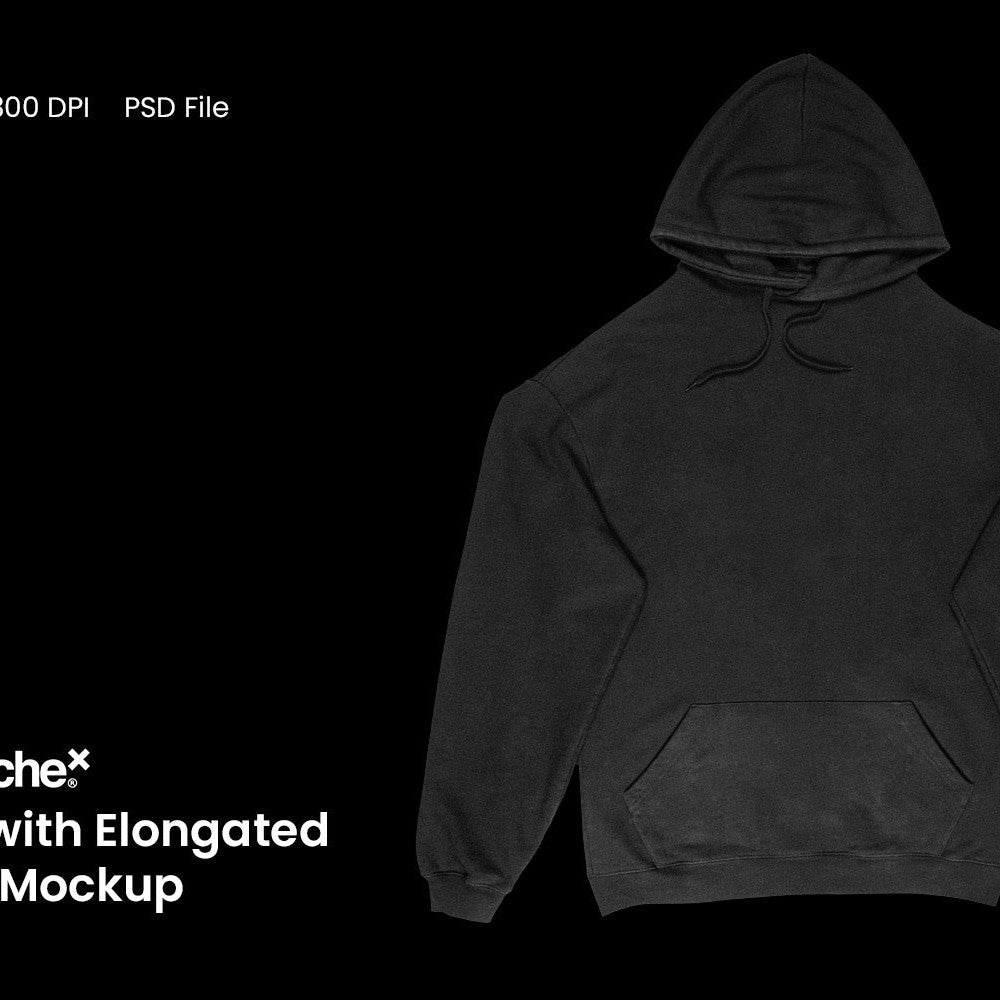 Hoodie with Elongated Sleeves Mockup