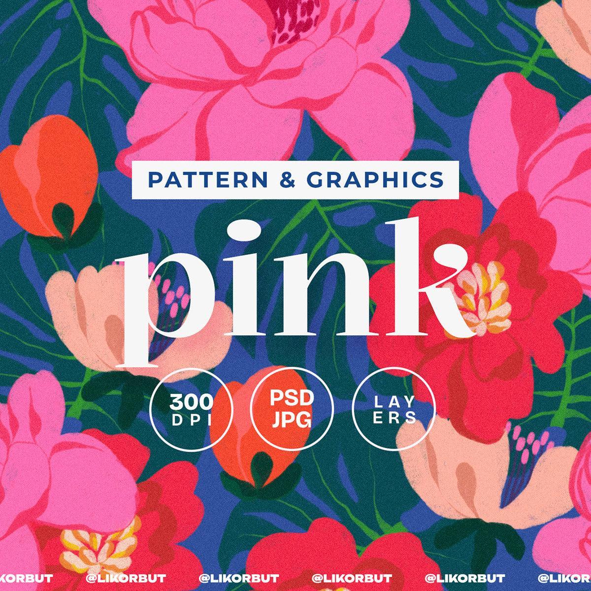 PINK Bold Bloom Abstract Flower Pattern - likorbut 1.jpg