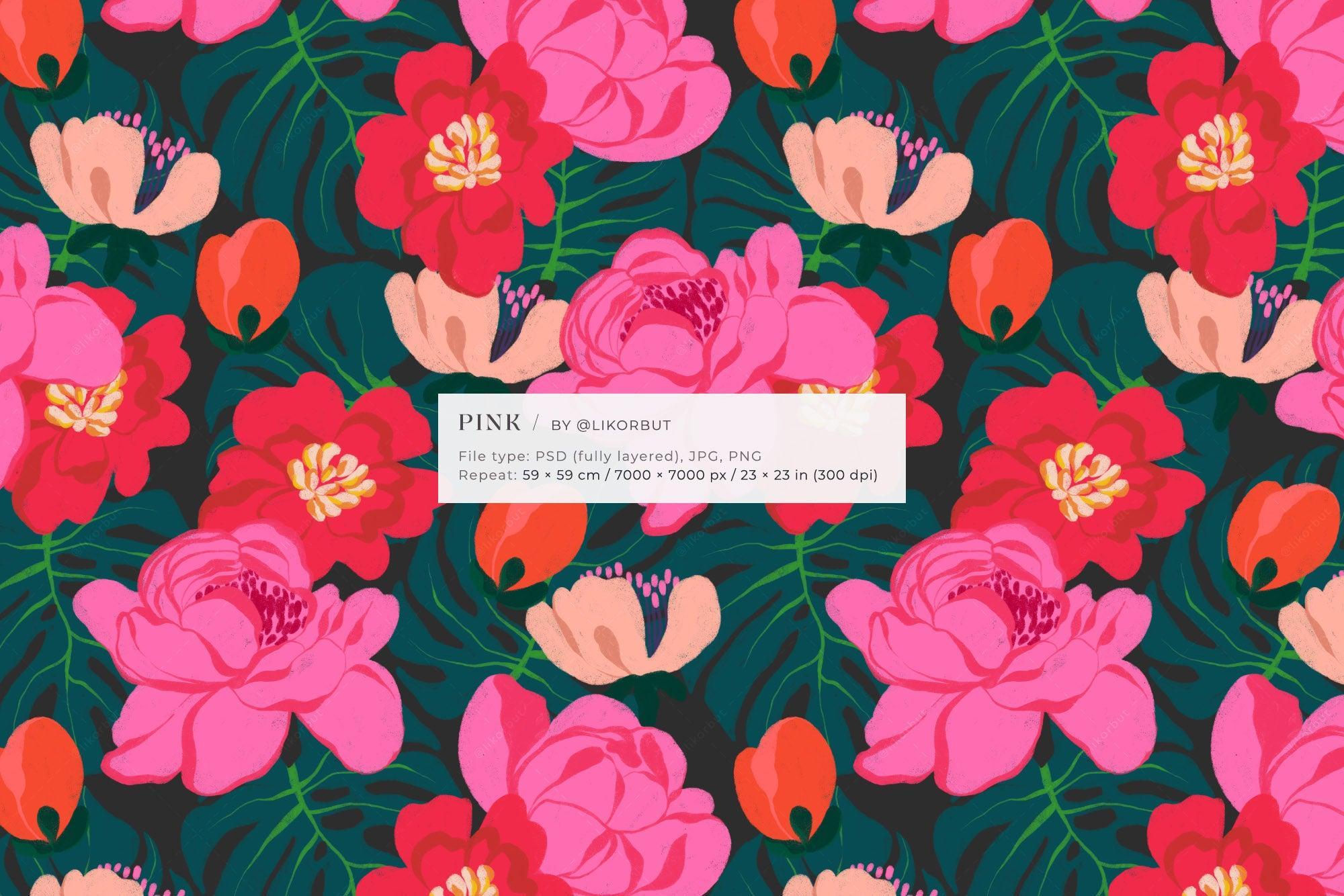 PINK Bold Bloom Abstract Flower Pattern - likorbut 10.jpg