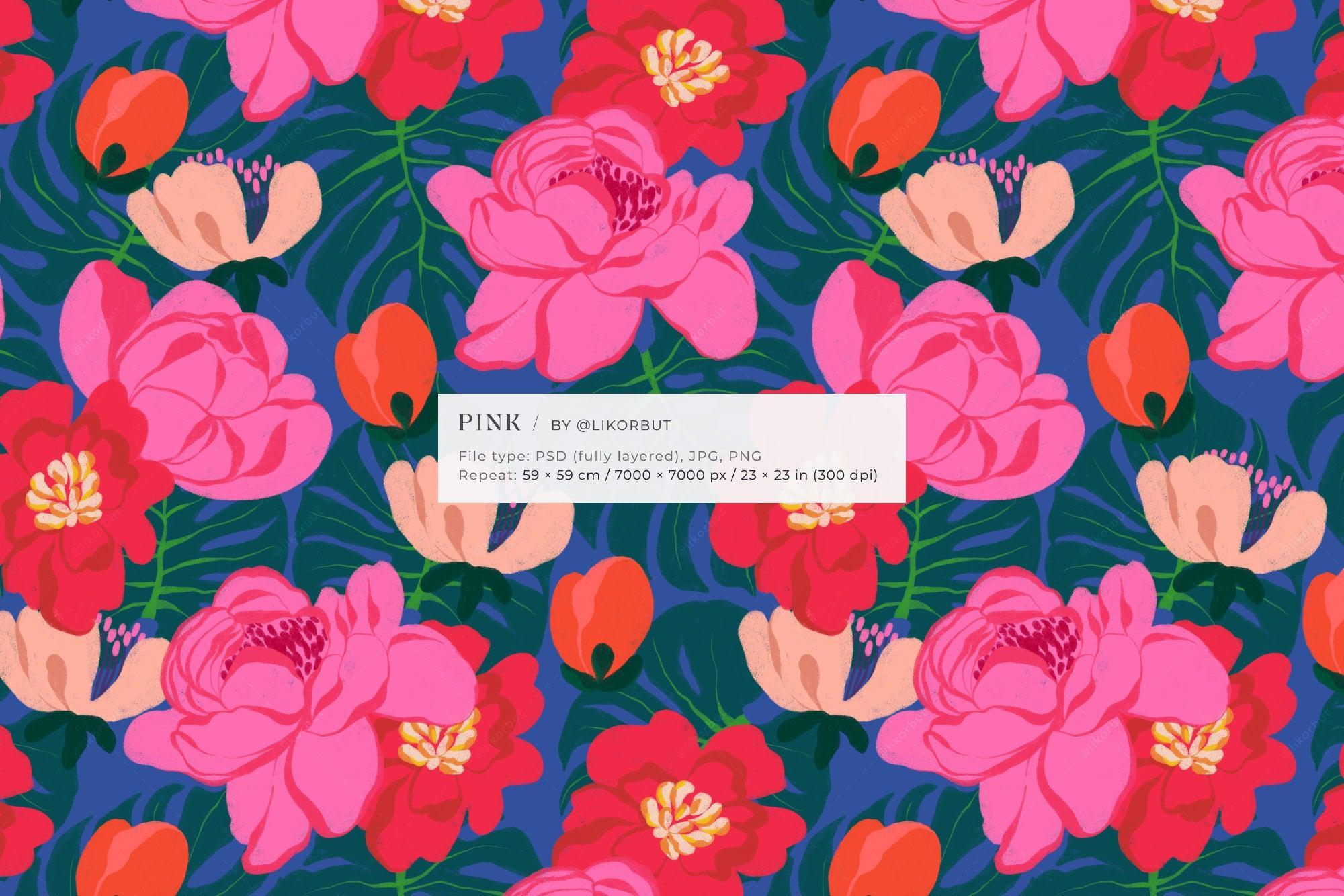 PINK Bold Bloom Abstract Flower Pattern - likorbut 1.jpg