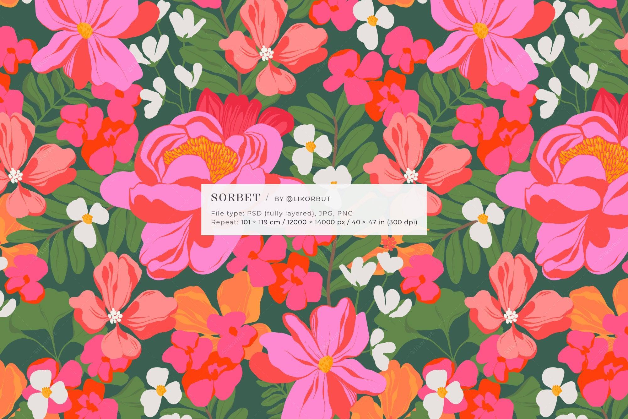 SORBET Bold Bloom Tropical Flower Pattern - likorbut 1.jpg