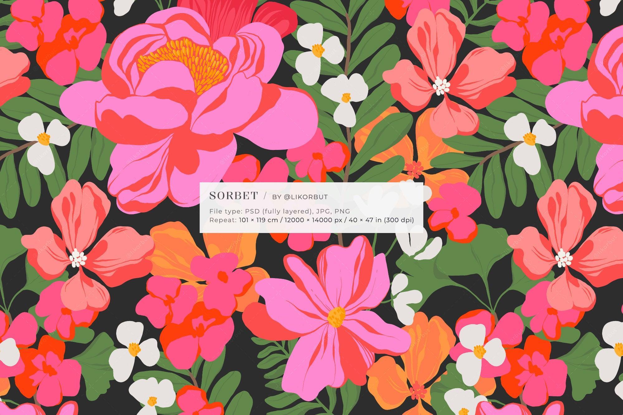 SORBET Bold Bloom Tropical Flower Pattern - likorbut 9.jpg
