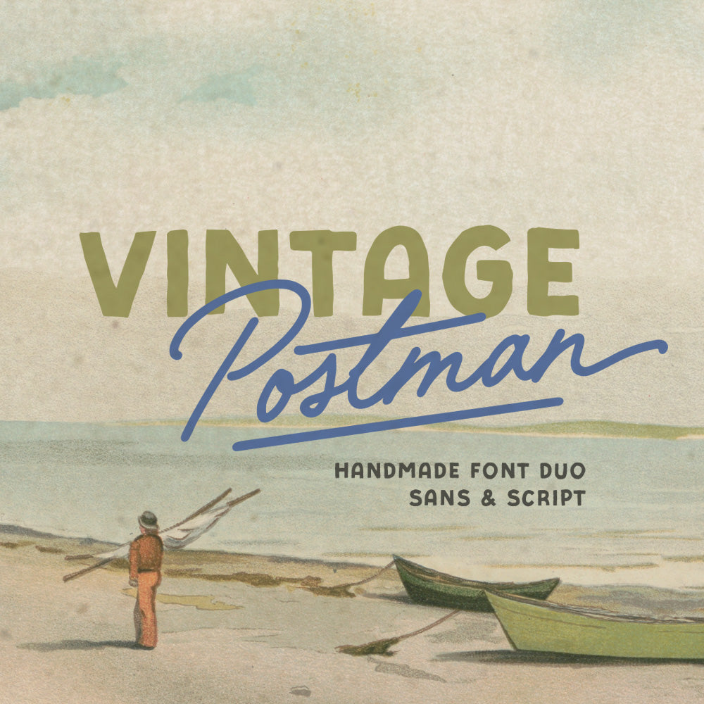 Vintage Postman - Handmade Font Duo - Sarid Ezra 1.jpg