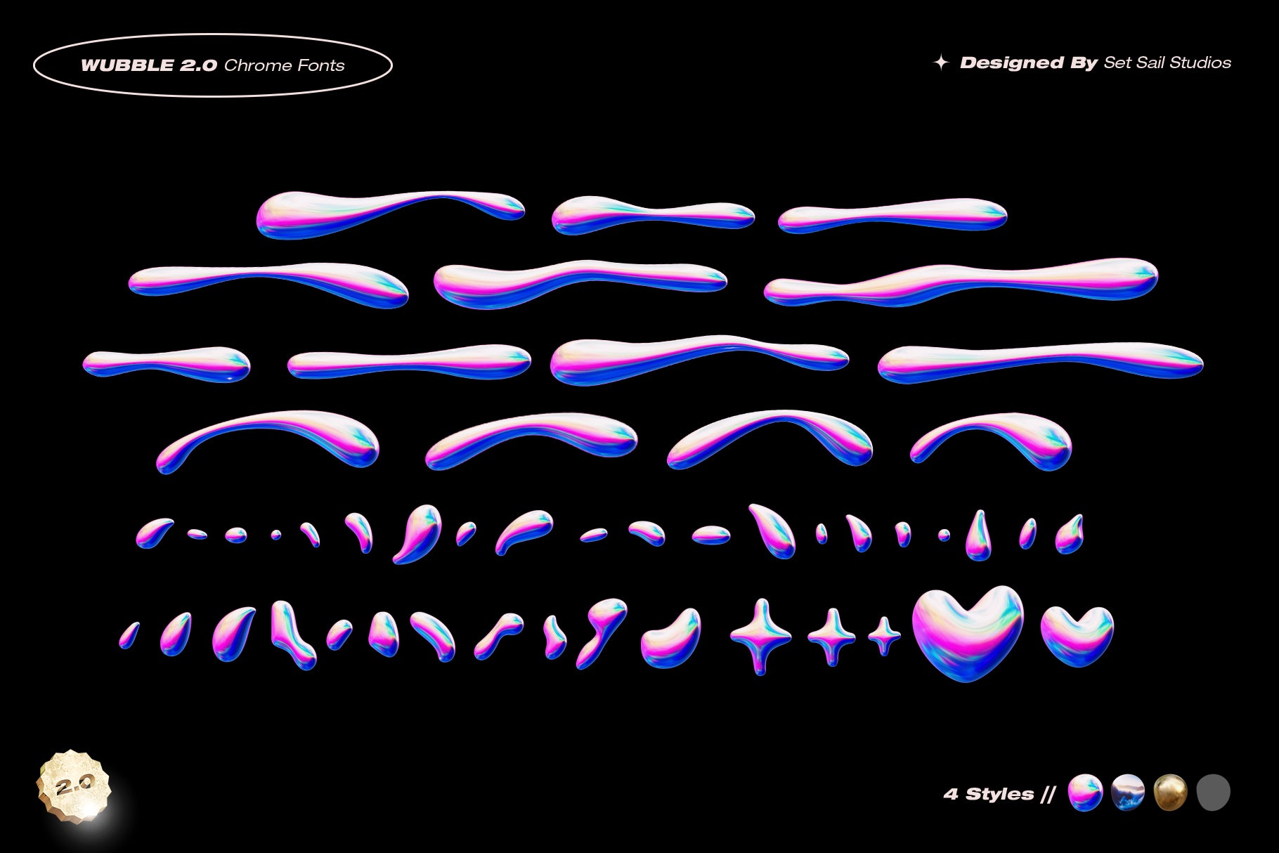 Wubble 2.0 3D Chrome Font Set - Set Sail Studios 1.jpg