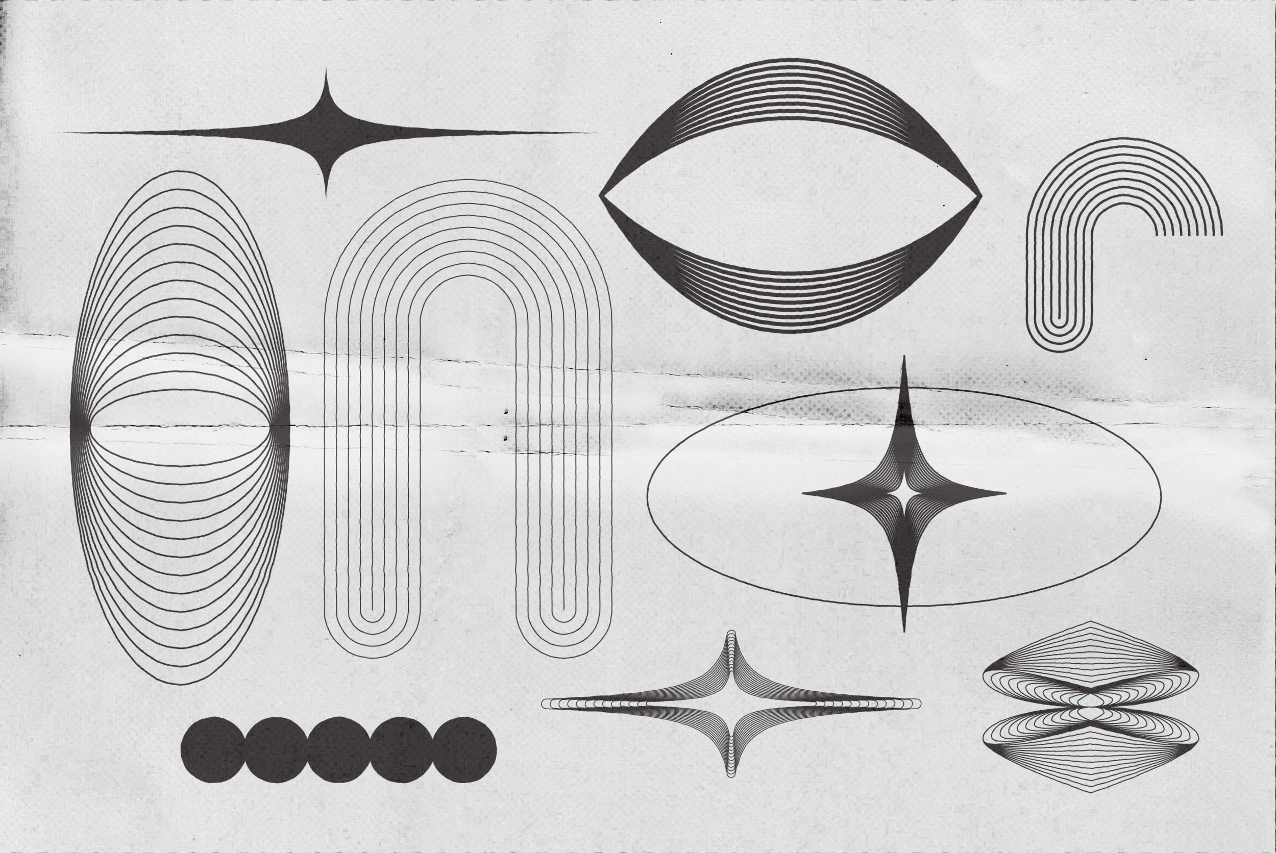 Abstract Boho Linear Vector Shapes