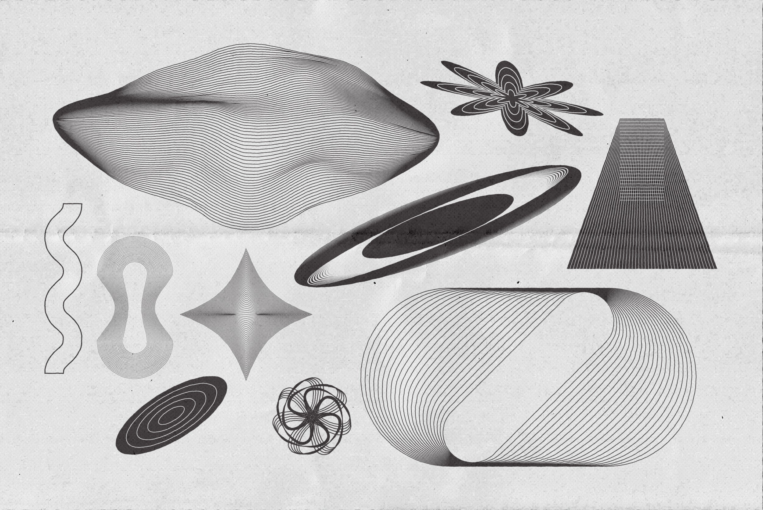 Abstract Boho Linear Vector Shapes