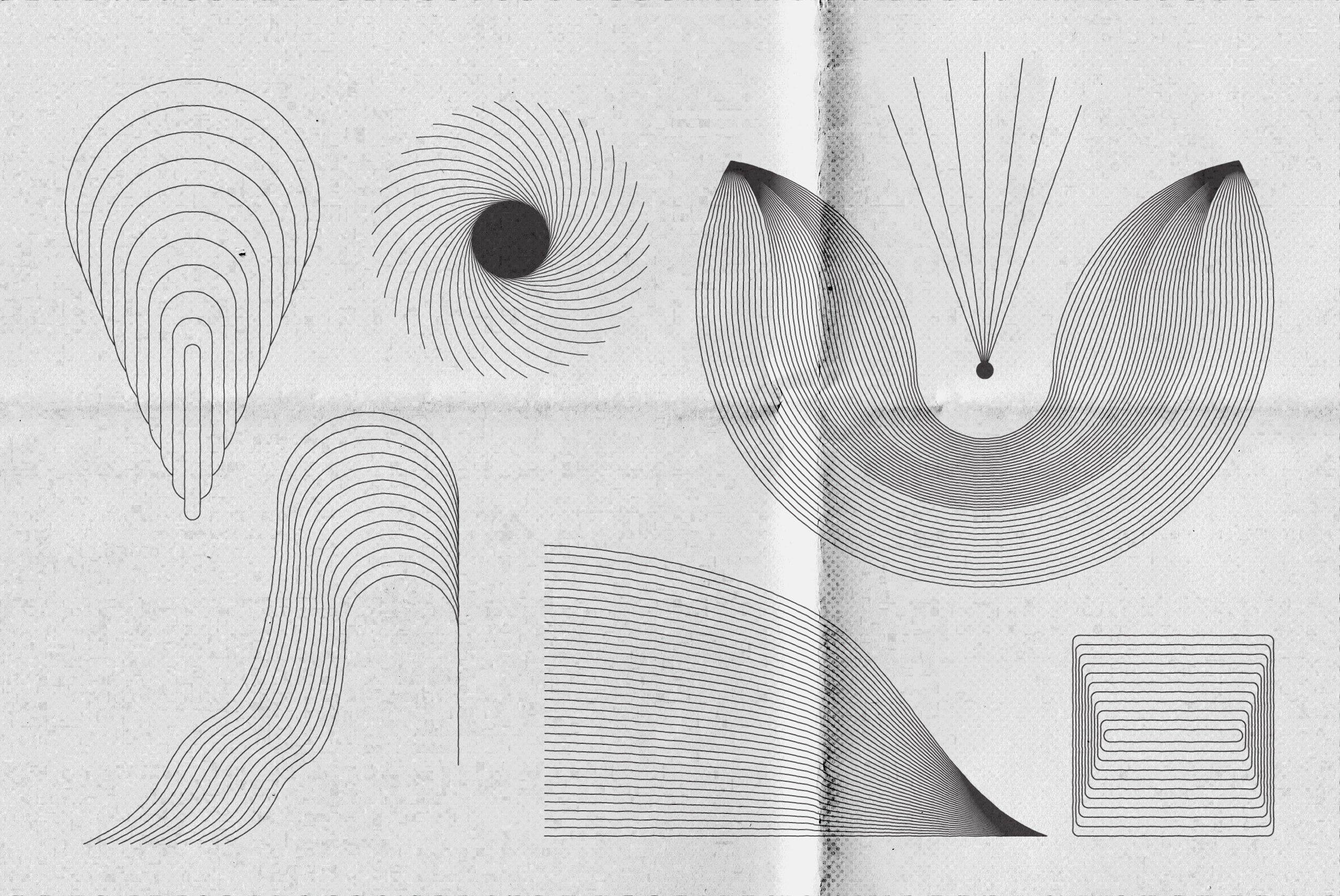 Abstract Boho Linear Vector Shapes