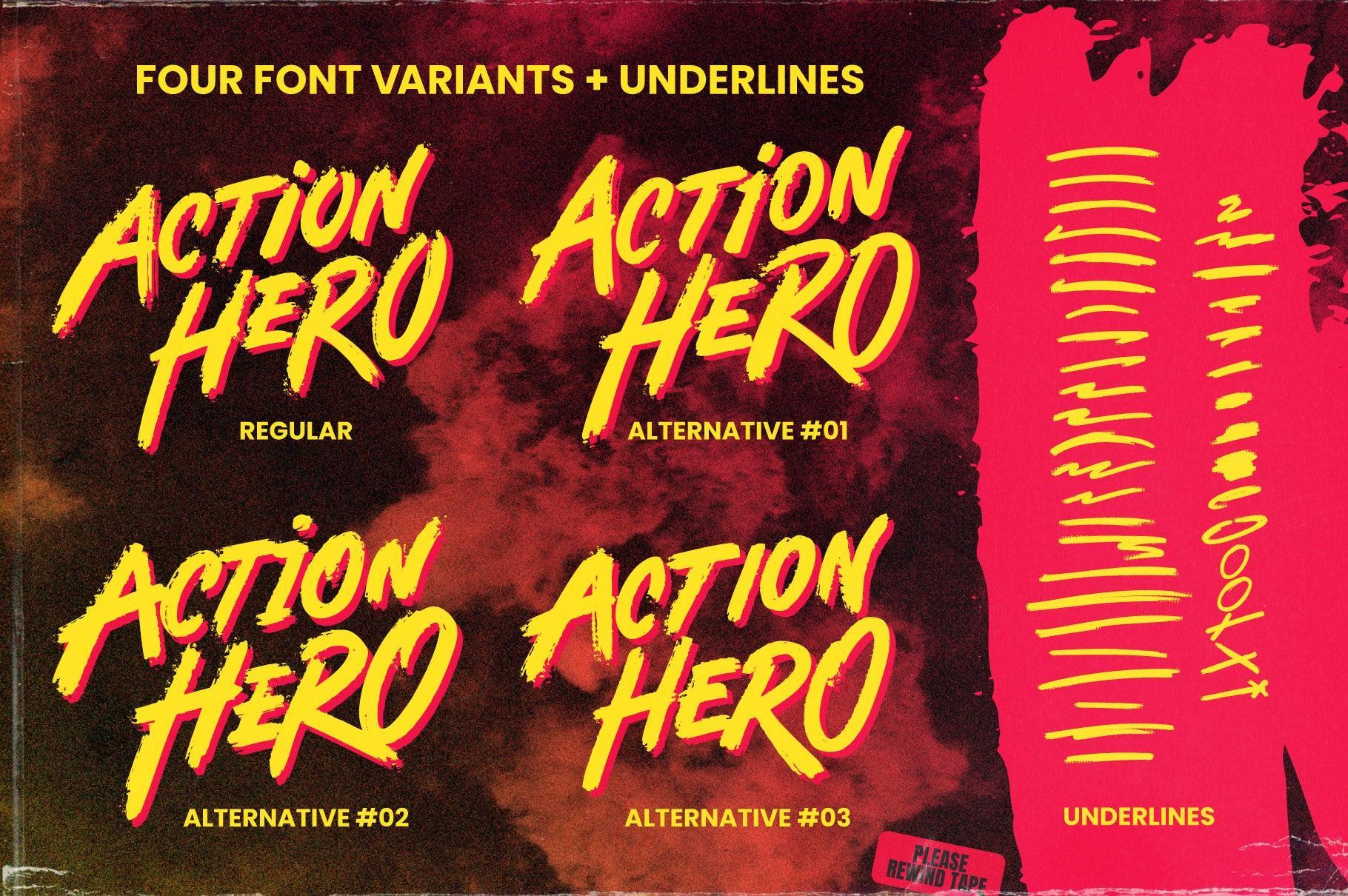 Action Hero - An Explosive Movie Title Font