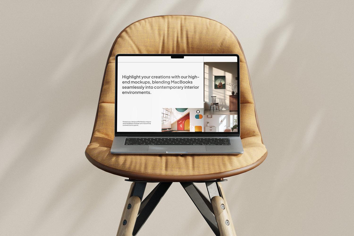Aesthetic Interior Furniture MacBook Mockups