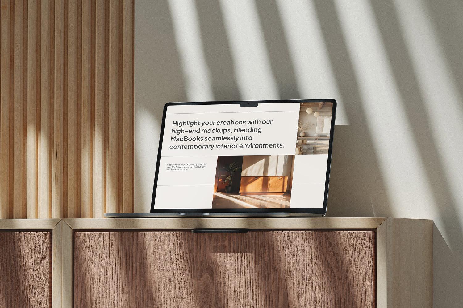 Aesthetic Interior Furniture MacBook Mockups