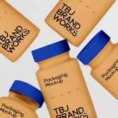 Amber Bottle Collection Mockup — Dose Pack | T.BW Mockup Collection