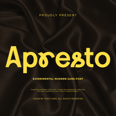 Apresto – Experimental Modern Sans Serif Font