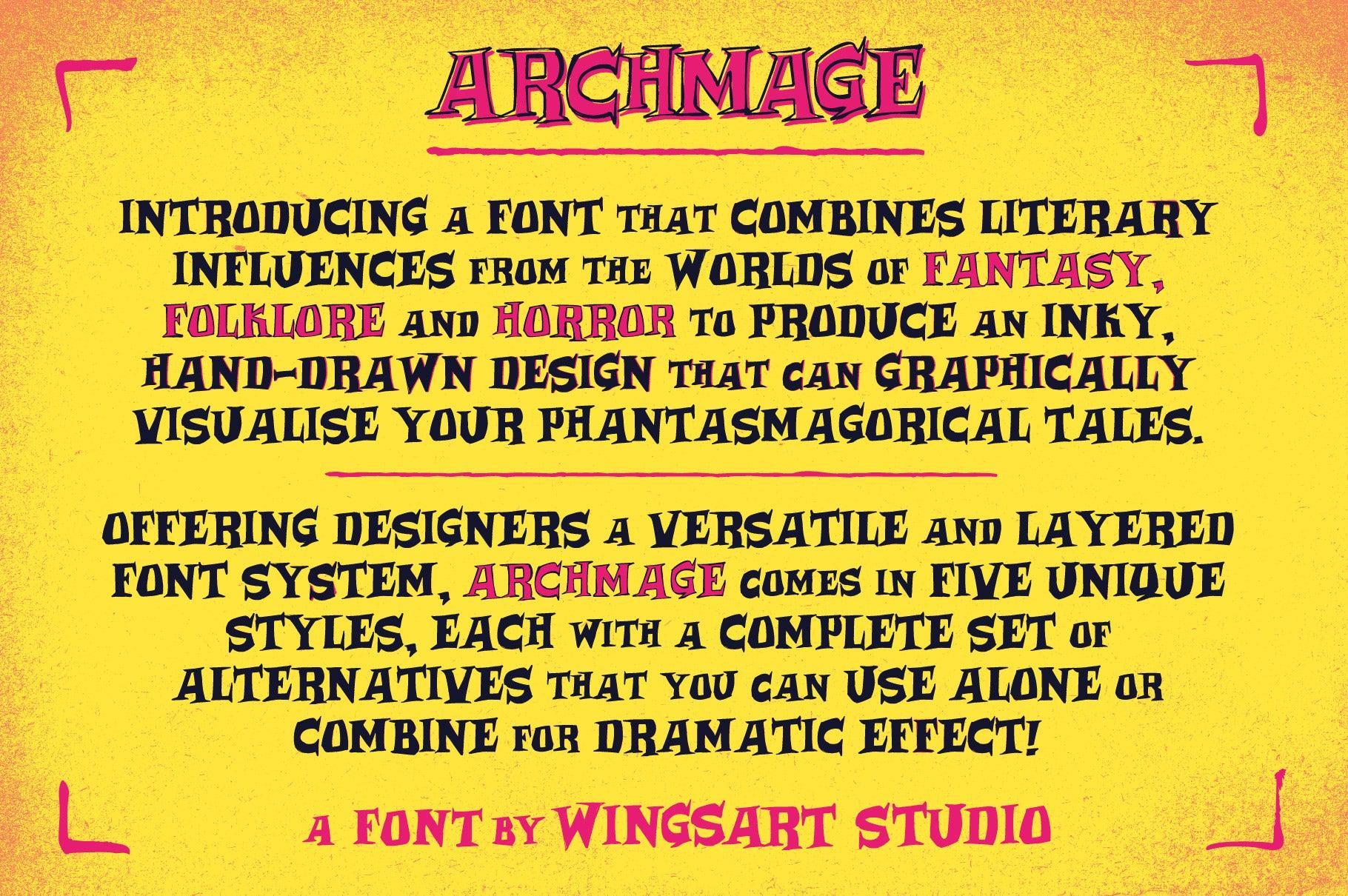 Archmage - A Phantasmagorical Serif Font