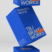 Blue Packaging Box Trio Mockup — Dose Pack | T.BW Mockup Collection