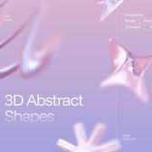 Blurry Metallic Holographic 3D Abstract Shape Pack
