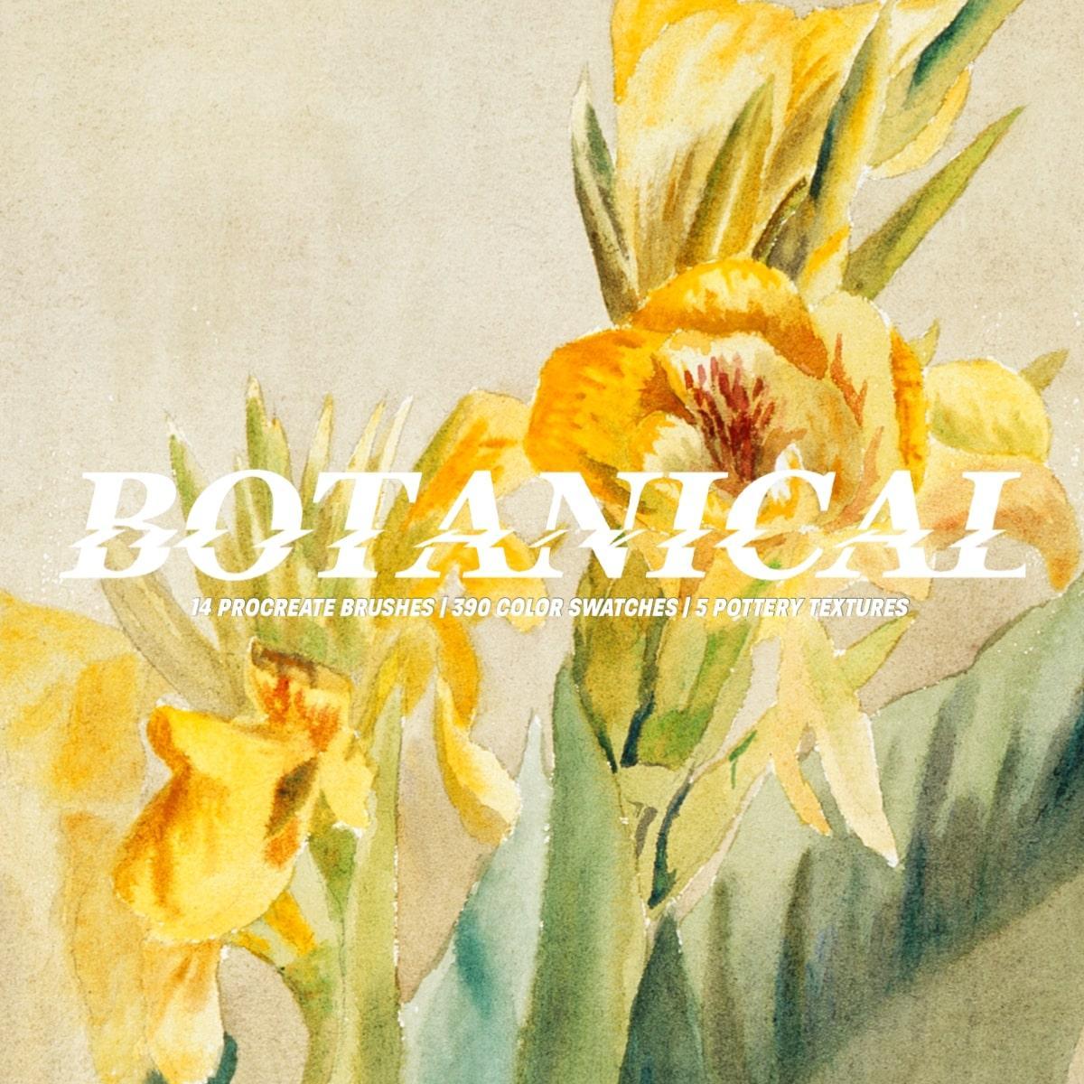Botanical Watercolor Procreate Kit