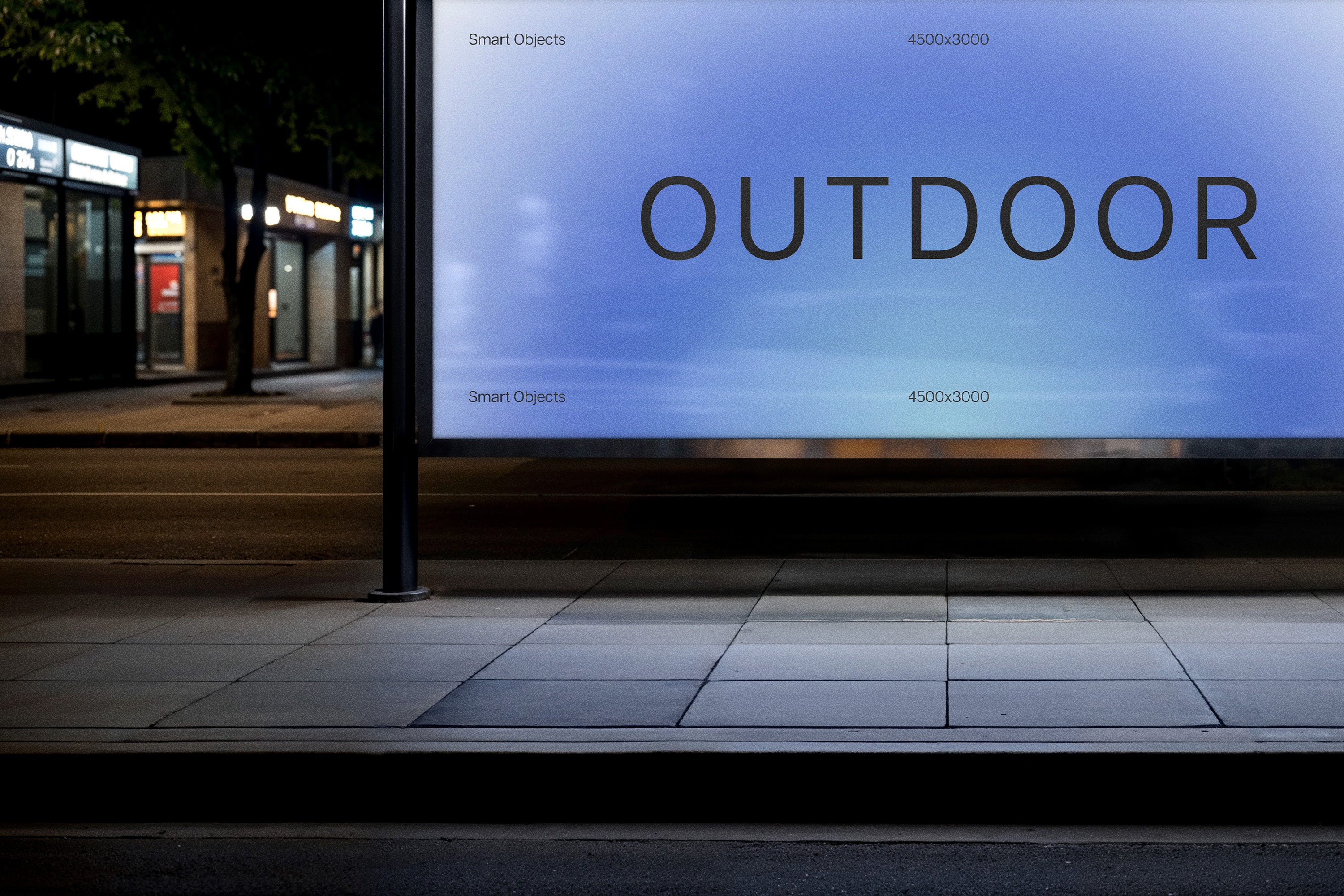 Bus Stop Billboard Mockup